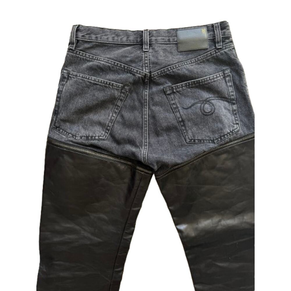 R13 Black Leather Zip Off Axl Slim Pants - Picture 15 of 16